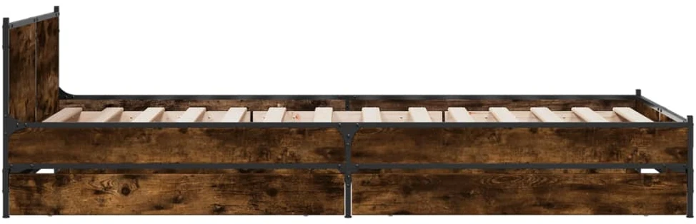 Lovos rėmas su stalčiais, dūminio ąžuolo, 75x190cm, mediena