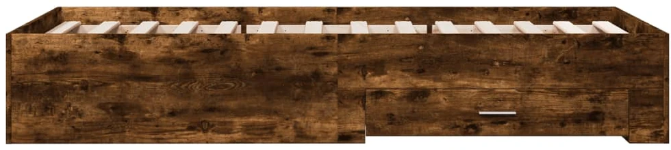 Lovos rėmas su stalčiais, dūminio ąžuolo, 90x200cm, mediena