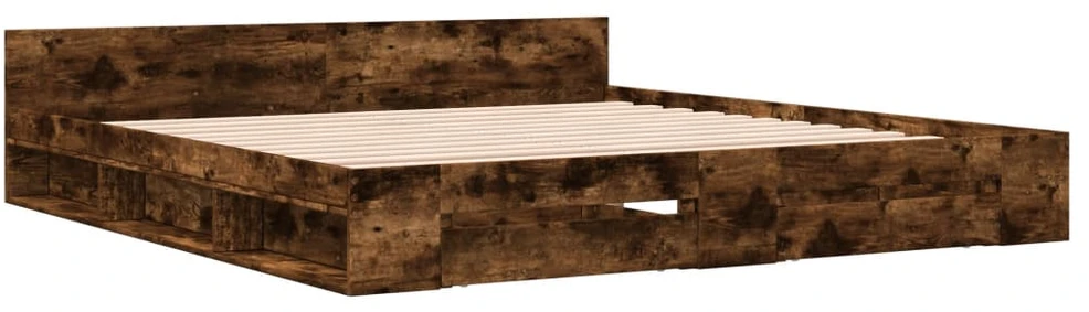 Lovos rėmas su stalčiais, dūminio ąžuolo, 200x200cm, mediena