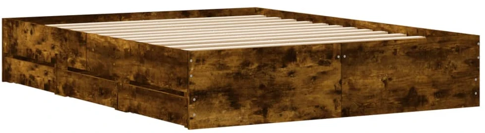 Lovos rėmas su stalčiais, dūminio ąžuolo, 140x200cm, mediena