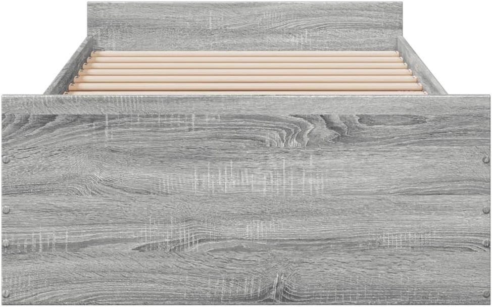 Lovos rėmas su stalčiais, pilkas ąžuolo, 75x190cm, mediena