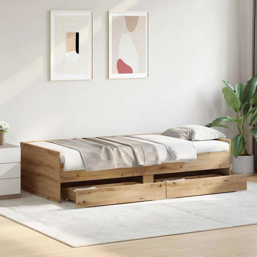 Lova Lovos rėmas su stalčių Amatininkų ąžuolas 100 x 200 cm