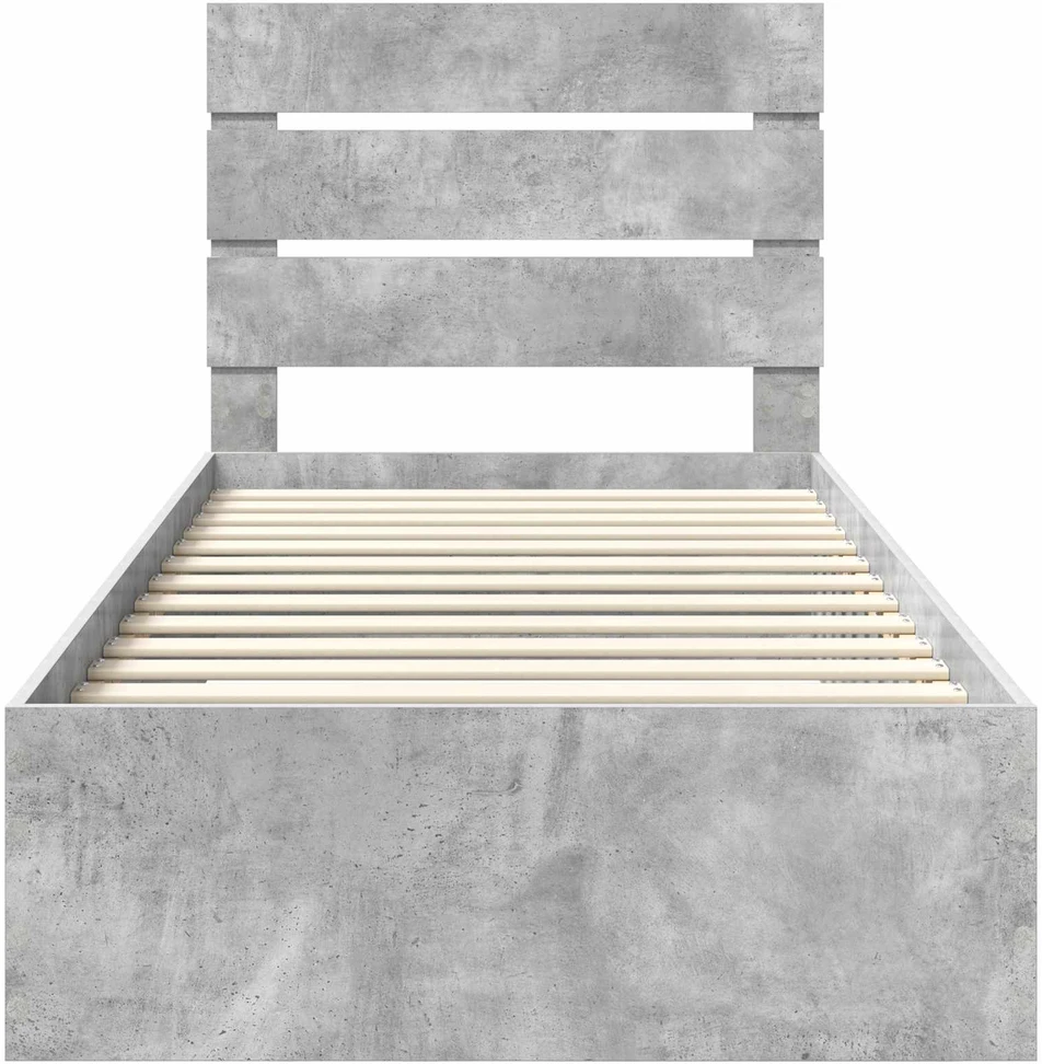 Lova Lovos rėmas su stalčių Betono pilko ir sidabro 70 x 190 cm