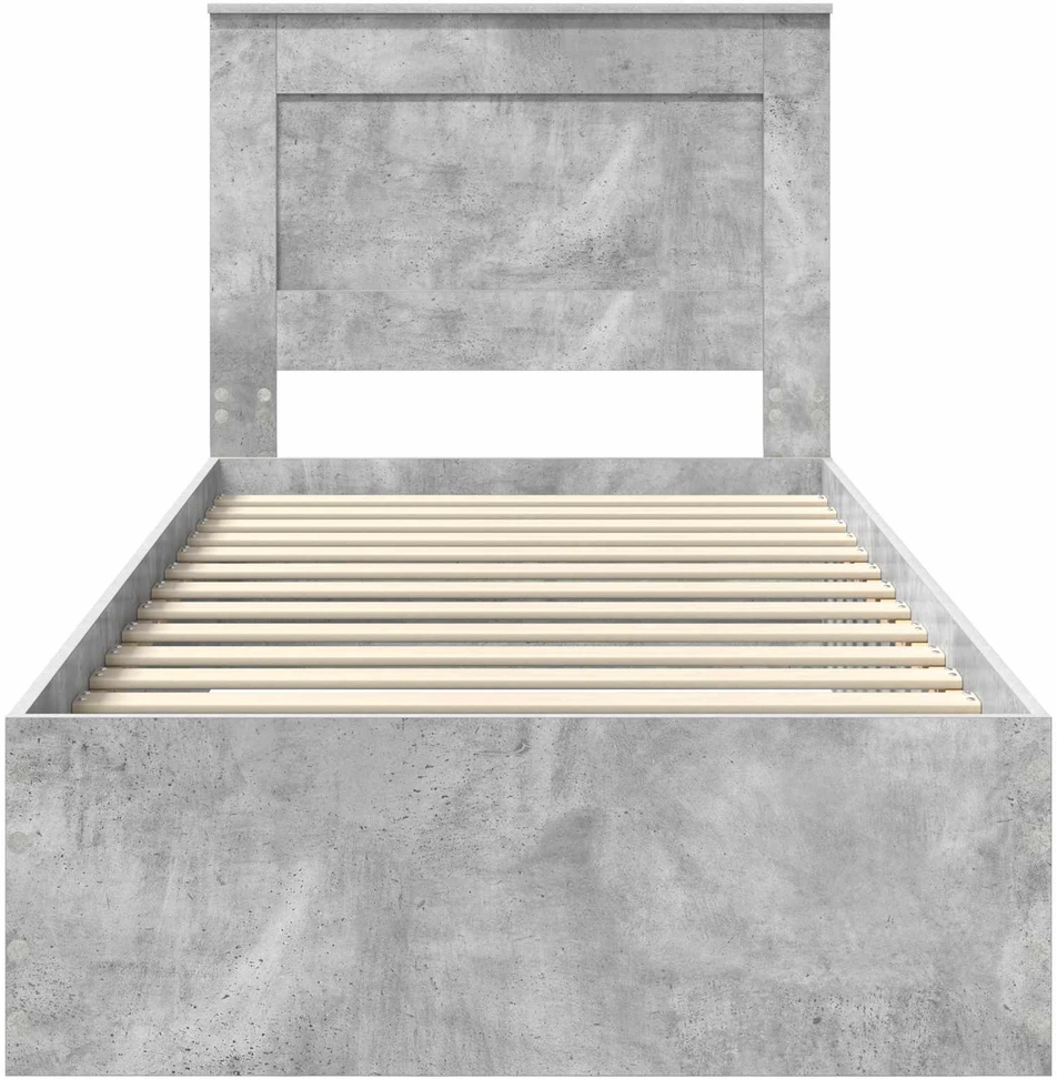 Lova Lovos rėmas su stalčių Betono pilko ir sidabro 75 x 190 cm