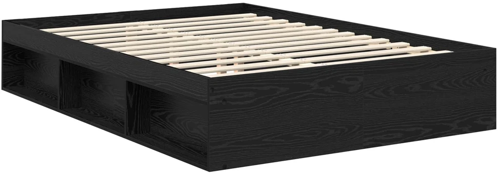 Lovos rėmas su stalčių Juoda 140 x 190 cm Kietos pušies mediena