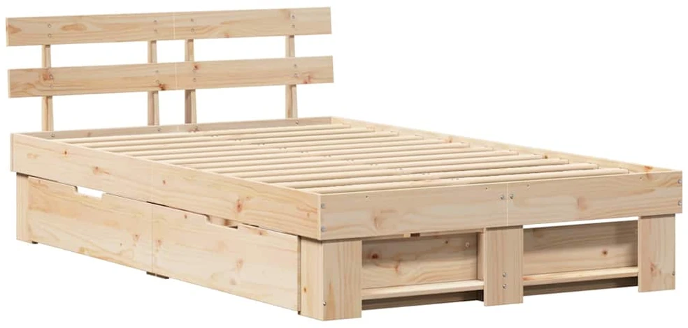 Lovos rėmas su stalčių Ruda 140 x 190 cm Kietos pušies mediena