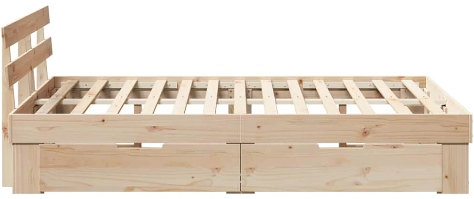 Lovos rėmas su stalčių Ruda 140 x 190 cm Kietos pušies mediena