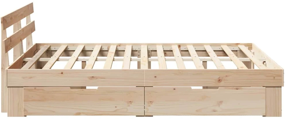 Lovos rėmas su stalčių Ruda 140 x 200 cm Kietos pušies mediena