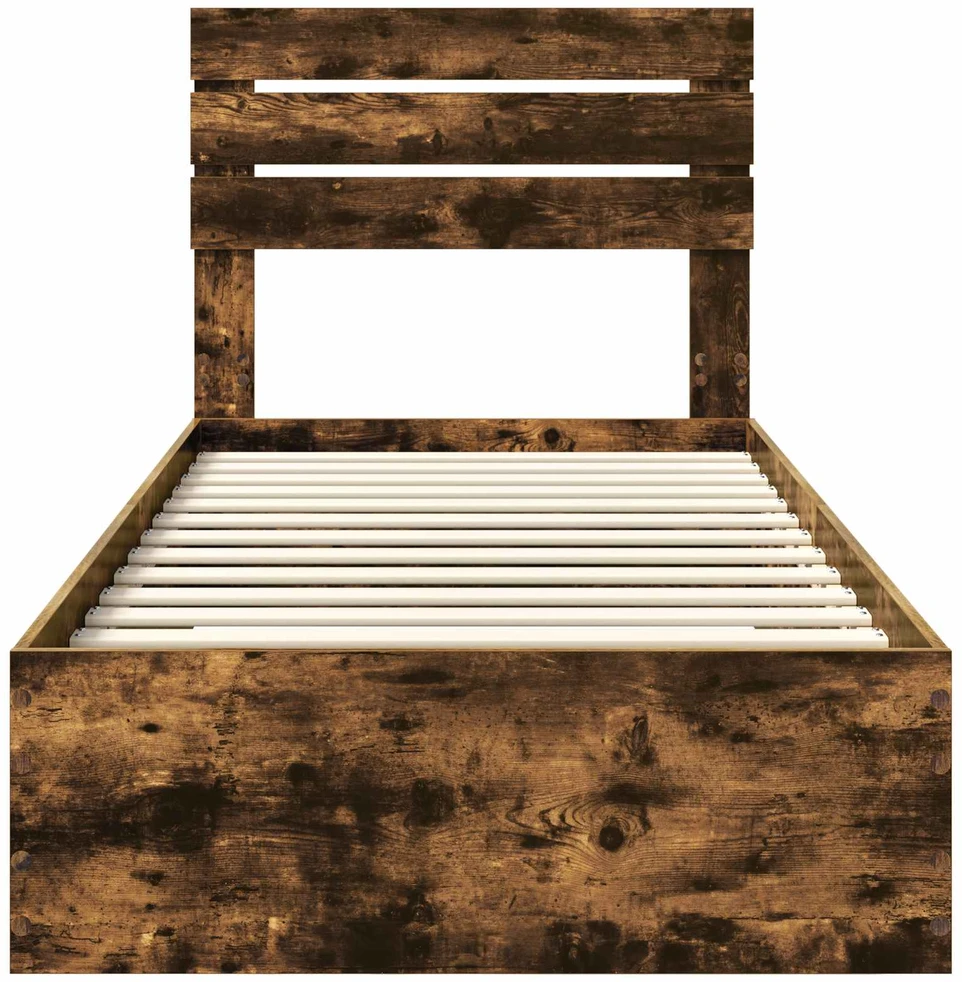 Lova Lovos rėmas su stalčių Rūkyto ąžuolo ir sidabro 75 x 190 cm