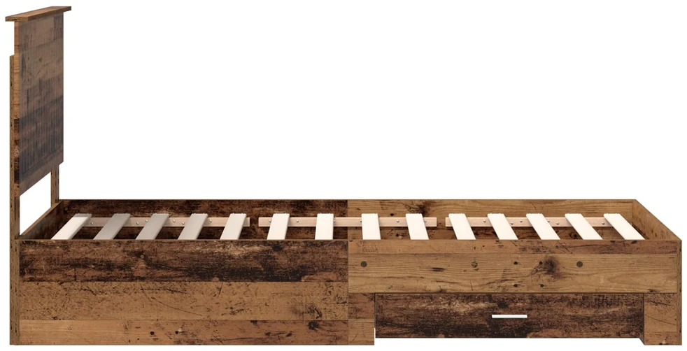 Lova Lovos rėmas su stalčių Senas medis 90 x 200 cm Apdirbta mediena