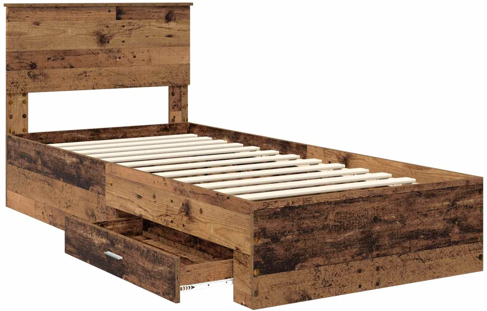 Lova Lovos rėmas Sendintos medienos 90 x 190 cm Apdirbta mediena