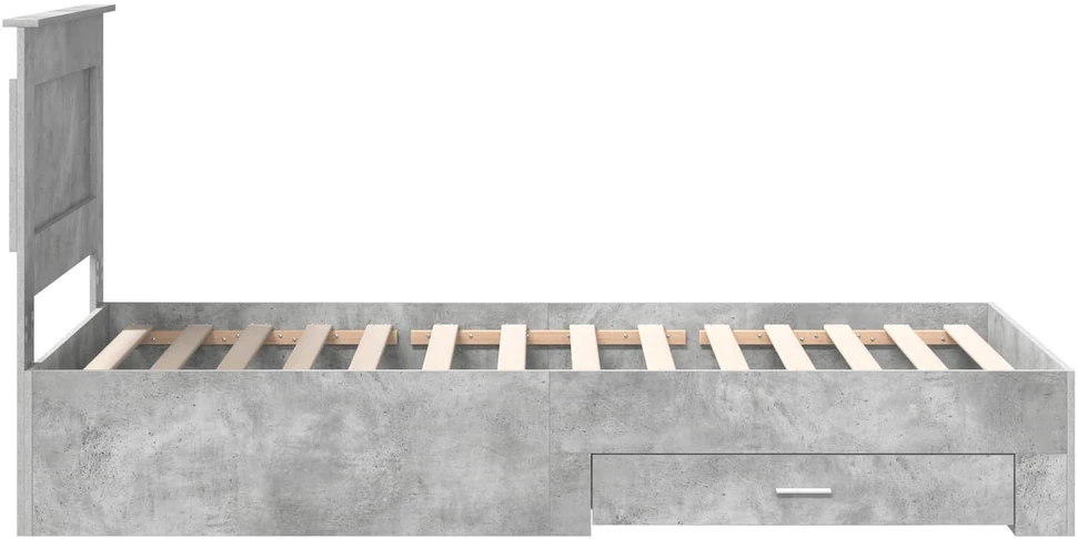 Lova Lovos rėmas Betono pilka 90 x 200 cm Apdirbta mediena