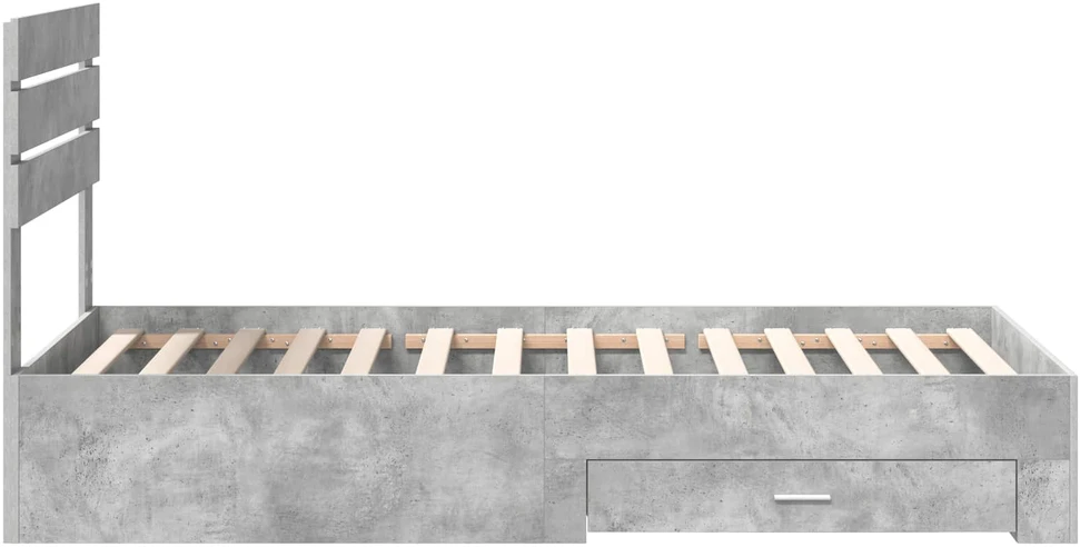 Lova Lovos rėmas Betono pilka 90 x 200 cm Apdirbta mediena