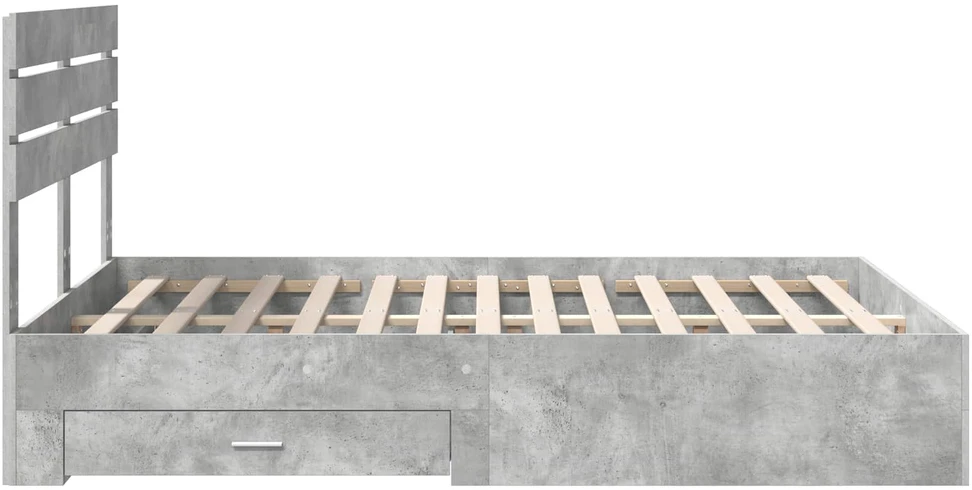 Lova Lovos rėmas Betono pilka 160 x 200 cm Apdirbta mediena