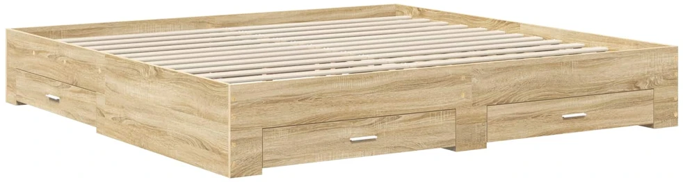 Lova Lovos rėmas Betono pilka 200 x 200 cm Apdirbta mediena