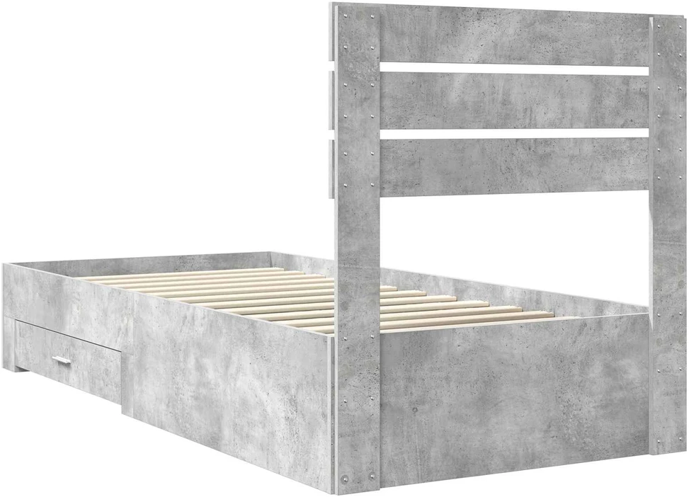 Lova Lovos rėmas Betono pilka 100 x 200 cm Apdirbta mediena