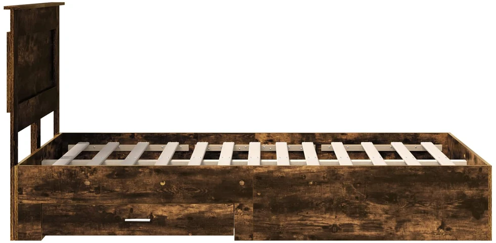 Lova Lovos rėmas Rūkyta ąžuolas 120 x 200 cm Apdirbta mediena