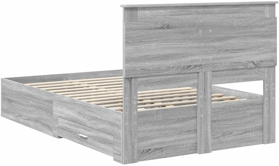 Lova Lovos rėmas Pilkas Sonoma 120 x 200 cm Apdirbta mediena