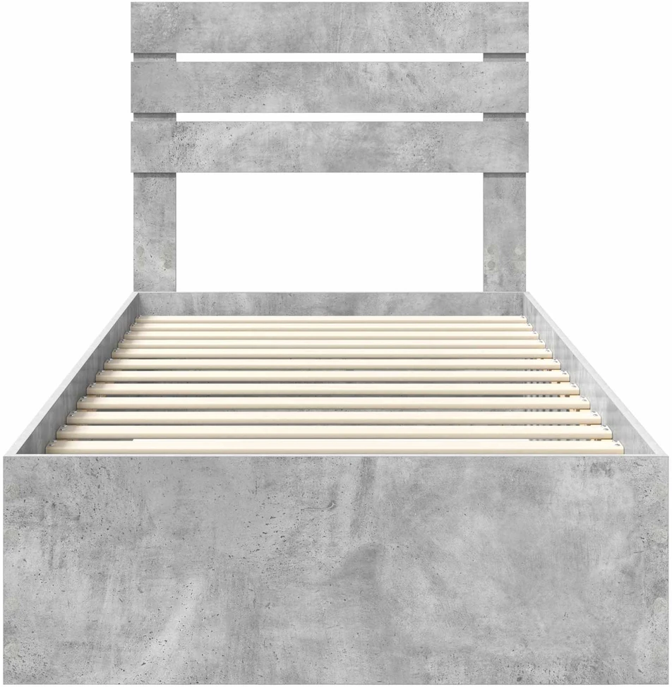 Lova Lovos rėmas Betono pilka 90 x 200 cm Apdirbta mediena