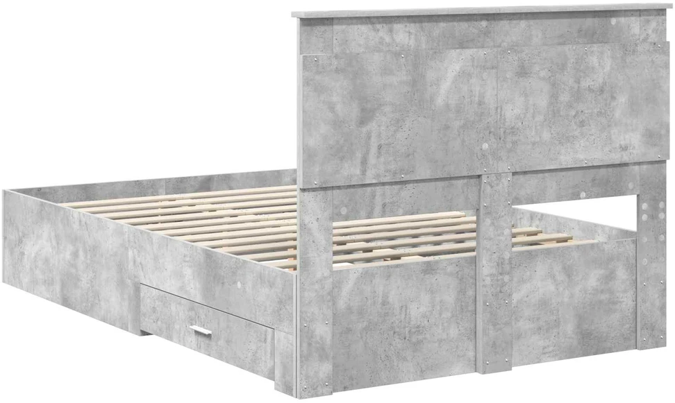 Lova Lovos rėmas Betono pilka 135 x 190 cm Apdirbta mediena
