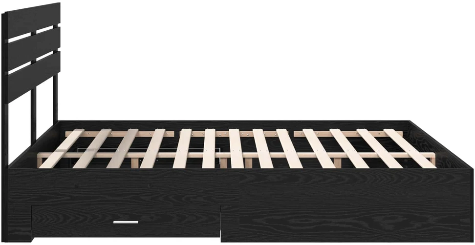 Lova Lovos rėmas Juodas ąžuolas 180 x 200 cm Apdirbta mediena