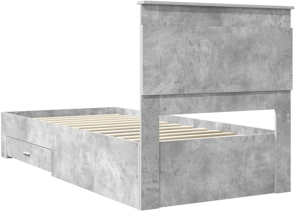 Lova Lovos rėmas Betono pilka 90 x 200 cm Apdirbta mediena
