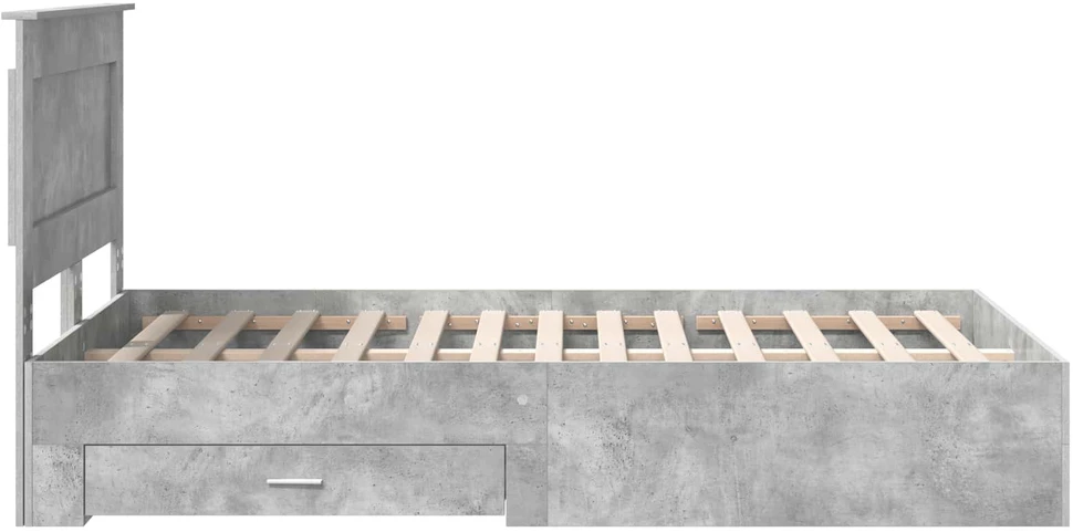 Lova Lovos rėmas Betono pilka 135 x 190 cm Apdirbta mediena