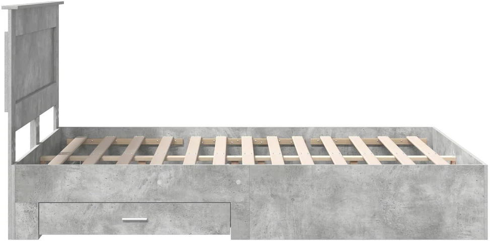 Lova Lovos rėmas Betono pilka 160 x 200 cm Apdirbta mediena
