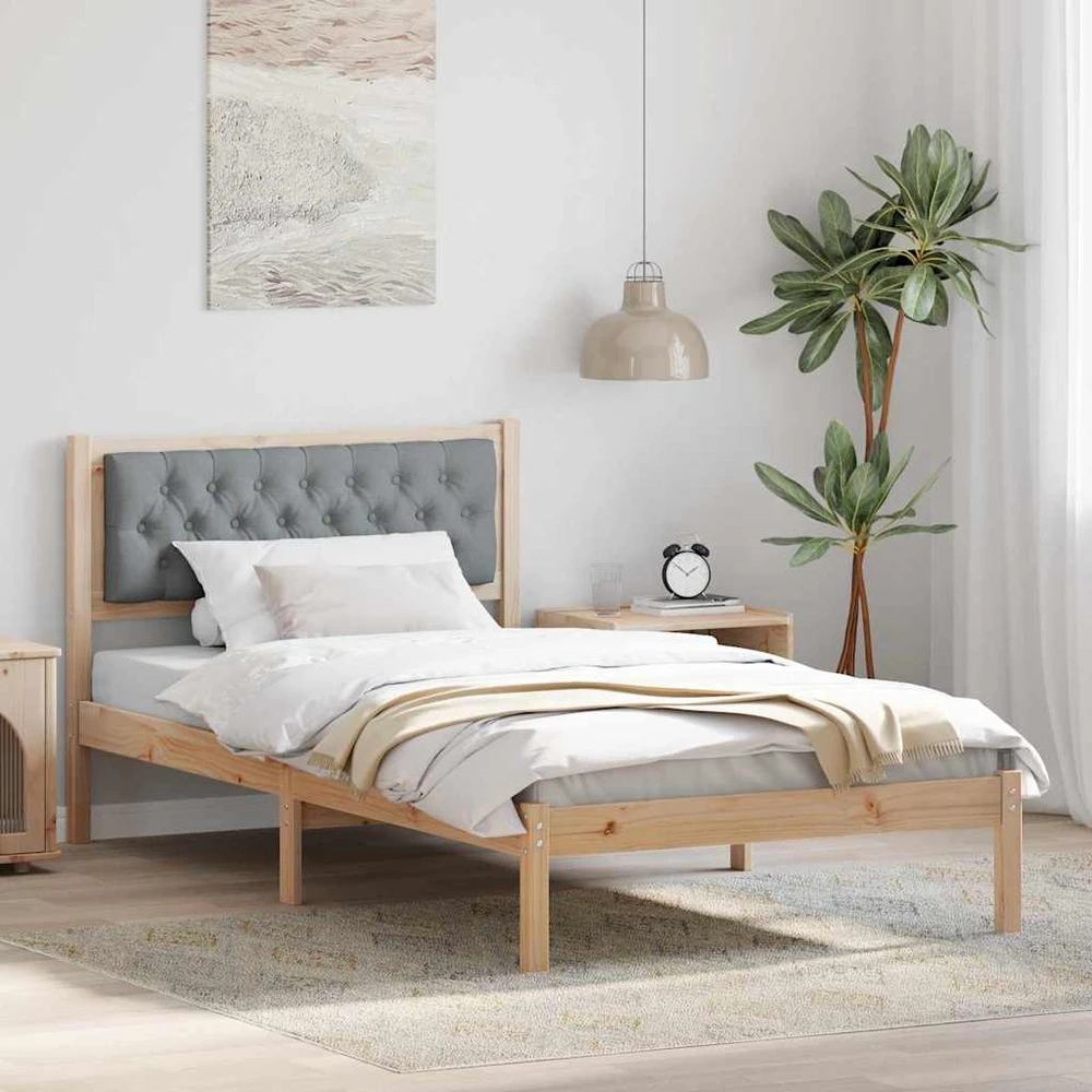 Lova Lovos rėmas Šviesiai pilka 100 x 200 cm Kietos pušies mediena
