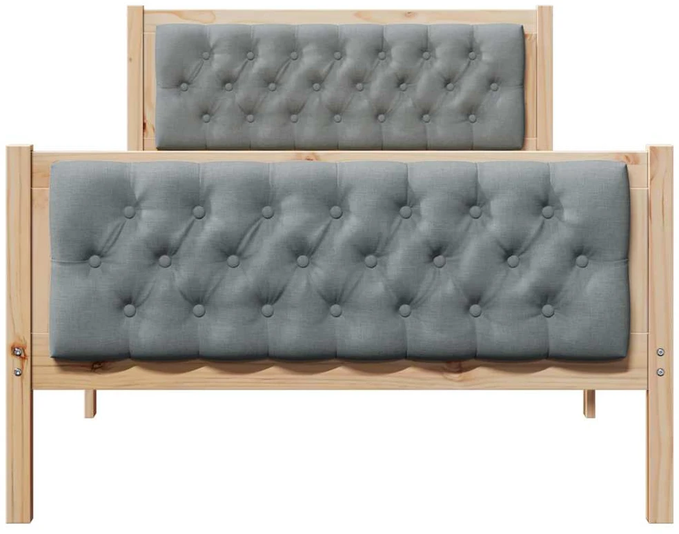 Lova Lovos rėmas Šviesiai pilka 100 x 200 cm Kietos pušies mediena