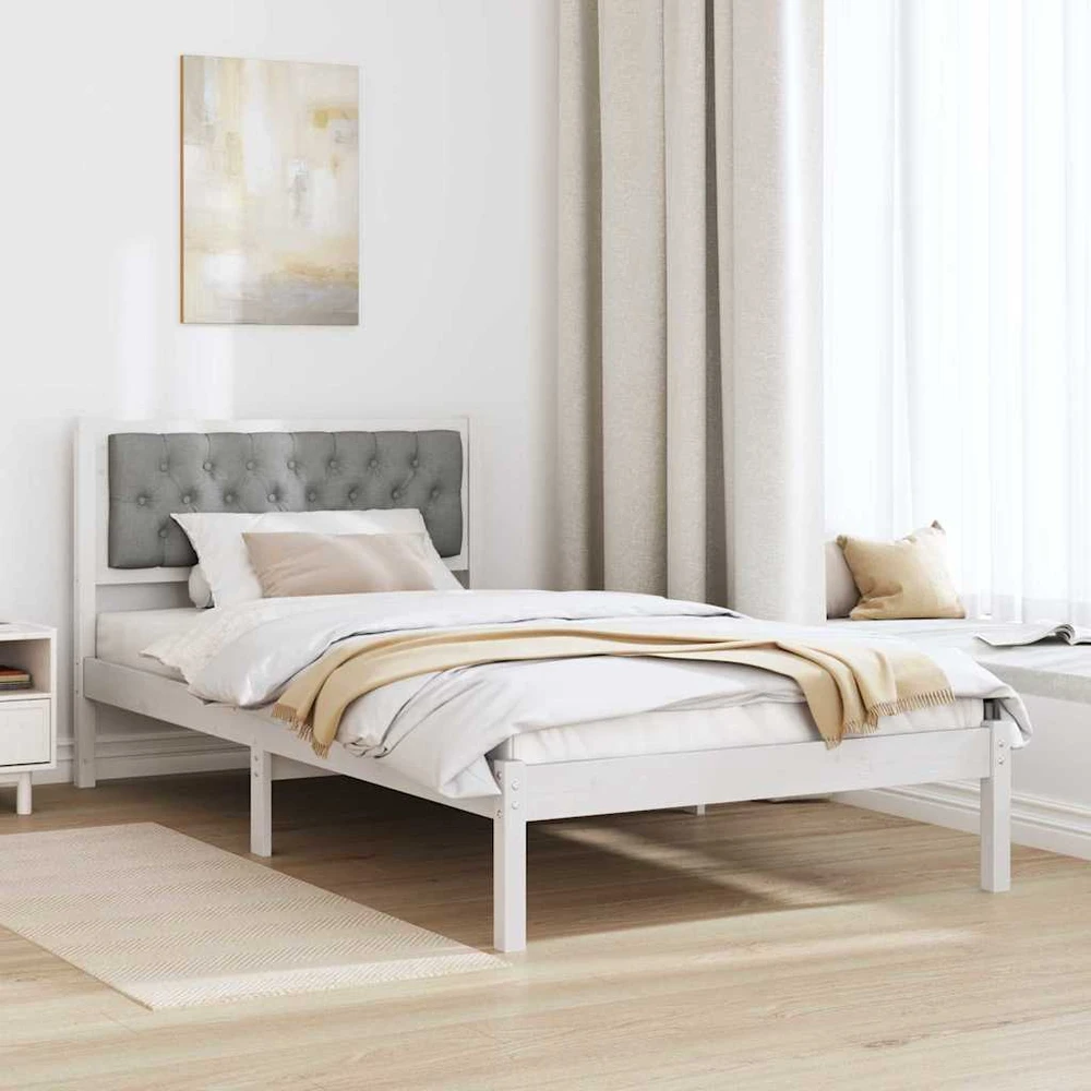 Lova Lovos rėmas Šviesiai pilka 100 x 200 cm Kietos pušies mediena