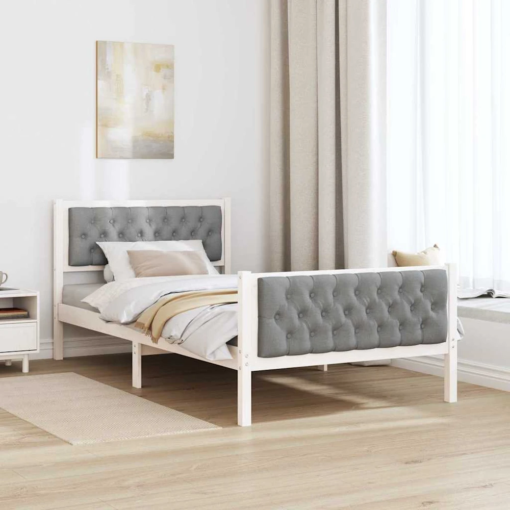 Lova Lovos rėmas Šviesiai pilka 100 x 200 cm Kietos pušies mediena
