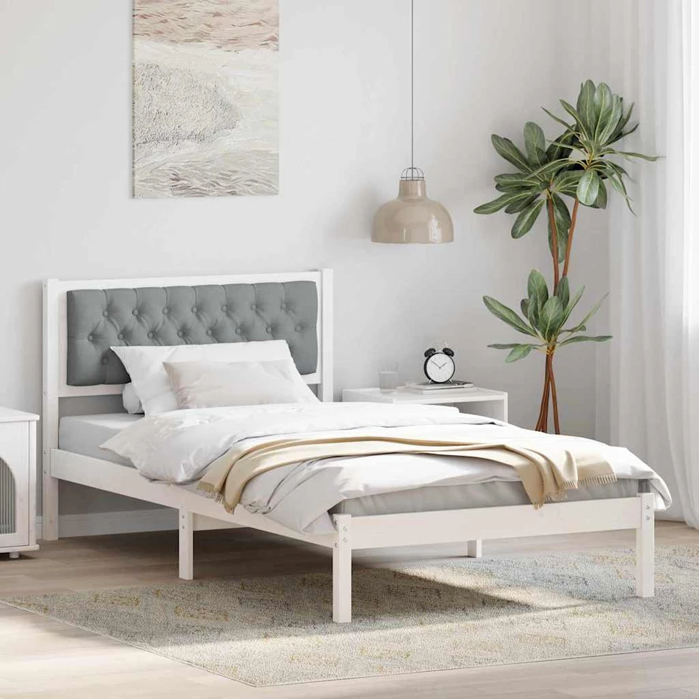 Lova Lovos rėmas Šviesiai pilka 100 x 200 cm Kietos pušies mediena