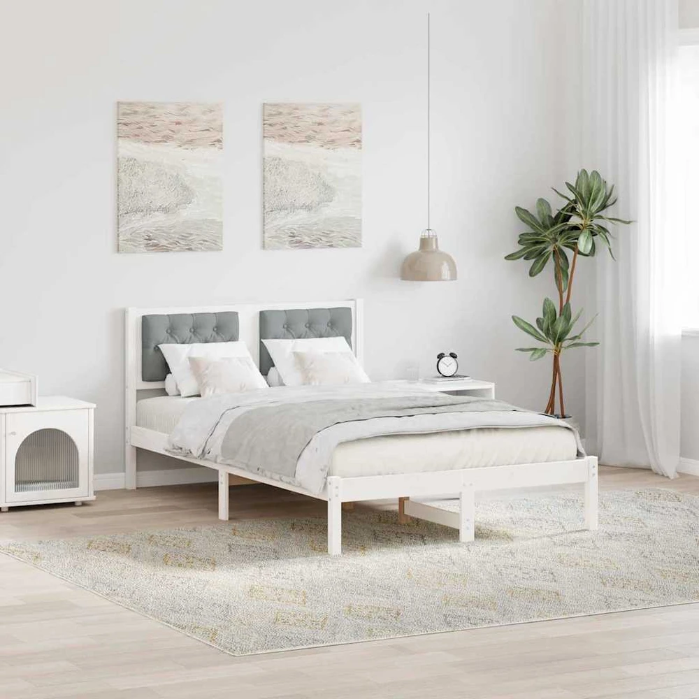 Lova Lovos rėmas Šviesiai pilka 120 x 200 cm Kietos pušies mediena
