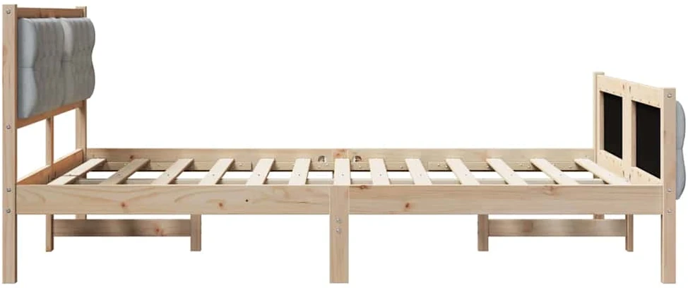 Lovos rėmas Šviesiai pilka 140 x 190 cm Kietos pušies mediena