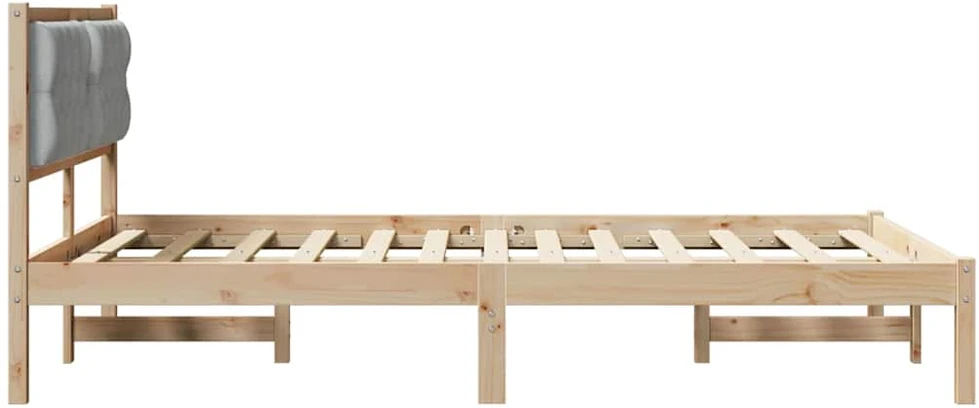 Lovos rėmas Šviesiai pilka 140 x 190 cm Kietos pušies mediena