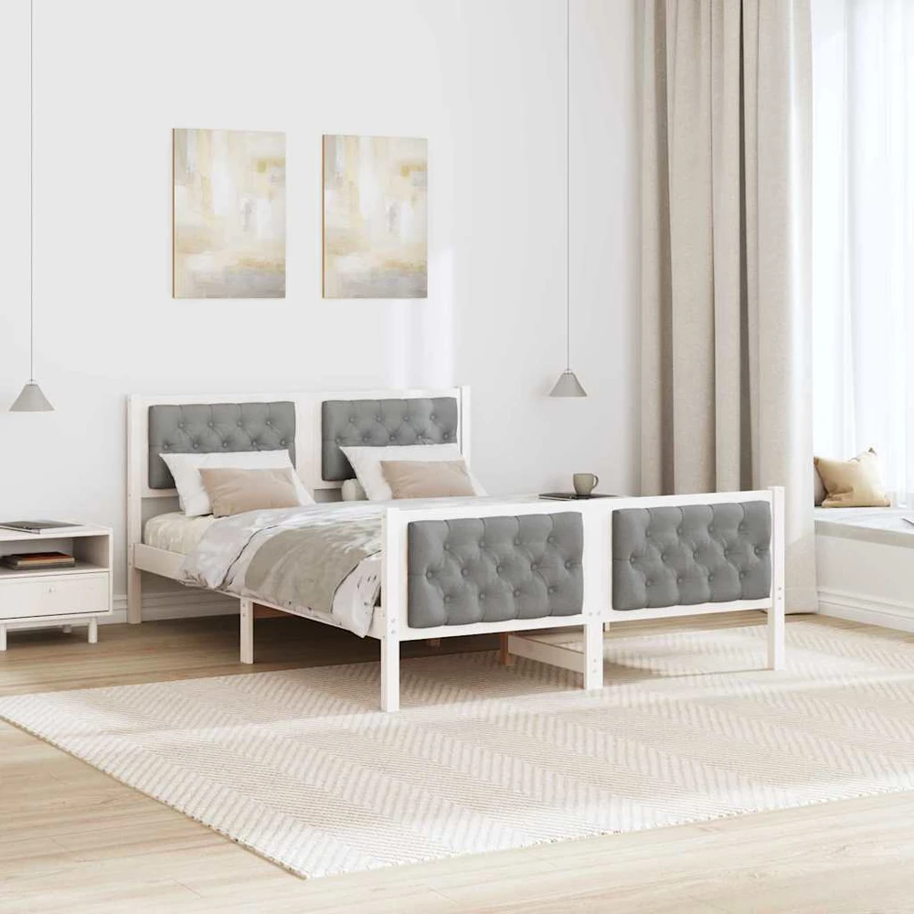 Lovos rėmas Šviesiai pilka 140 x 190 cm Kietos pušies mediena