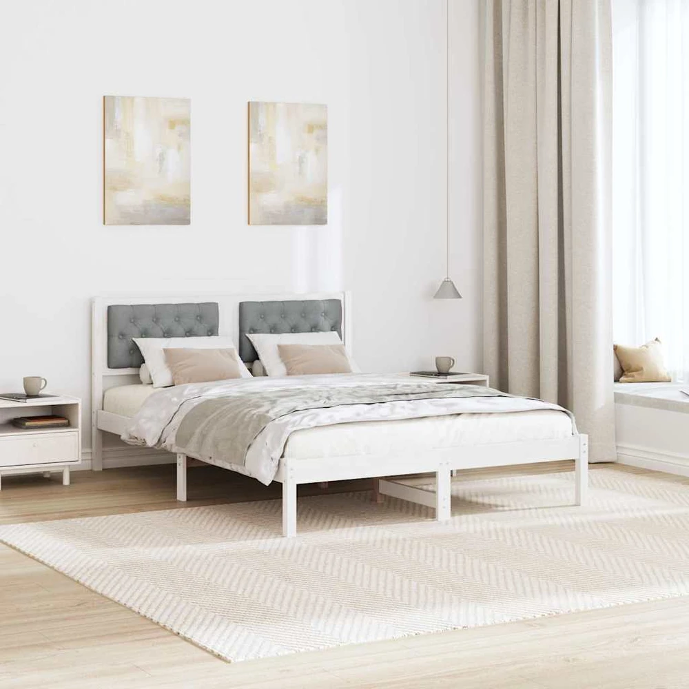 Lovos rėmas Šviesiai pilka 140 x 200 cm Kietos pušies mediena