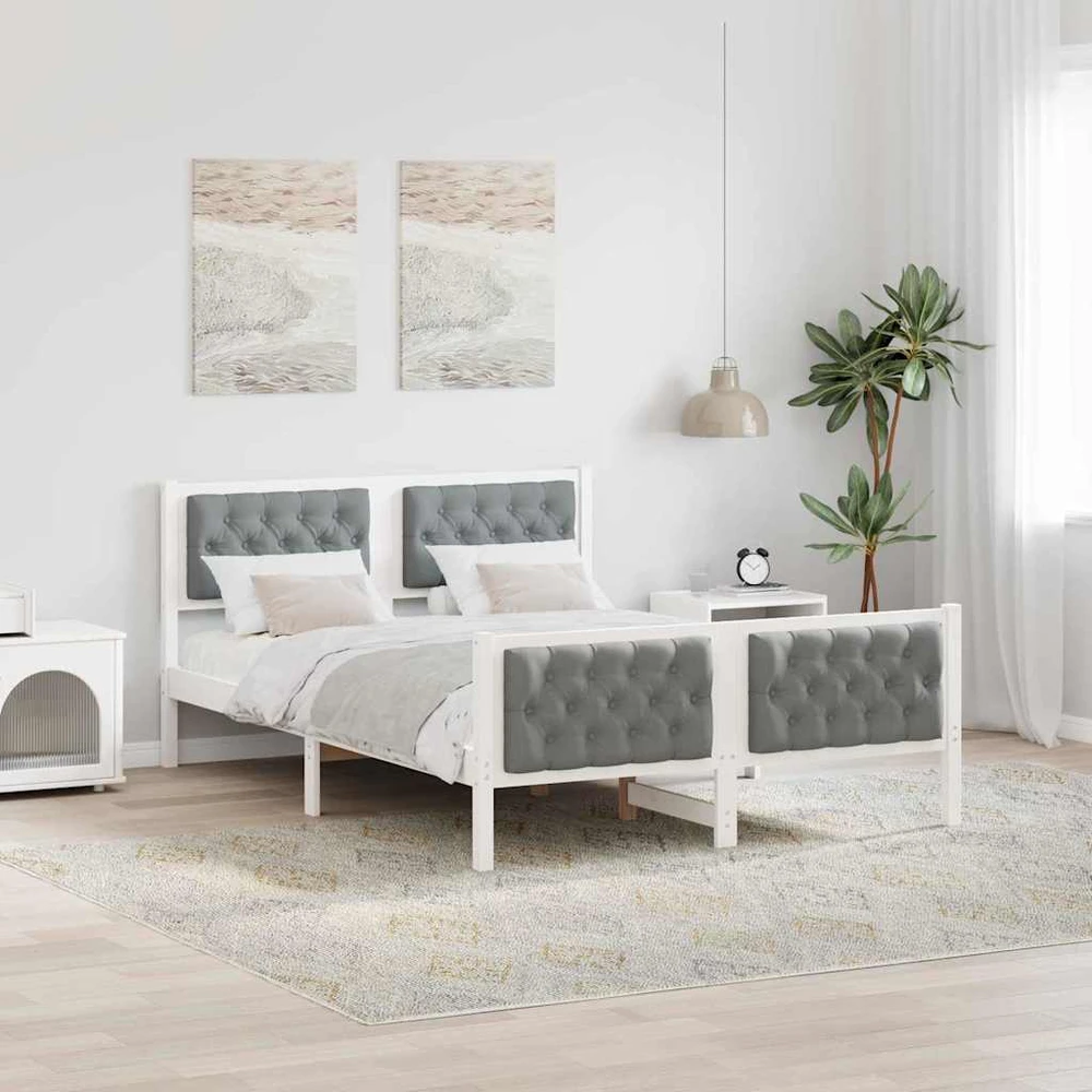 Lovos rėmas Šviesiai pilka 140 x 200 cm Kietos pušies mediena