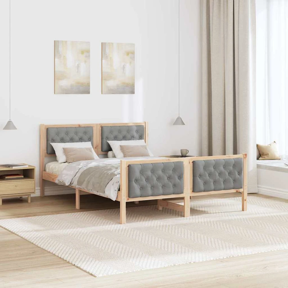 Lovos rėmas Šviesiai pilka 140 x 200 cm Kietos pušies mediena