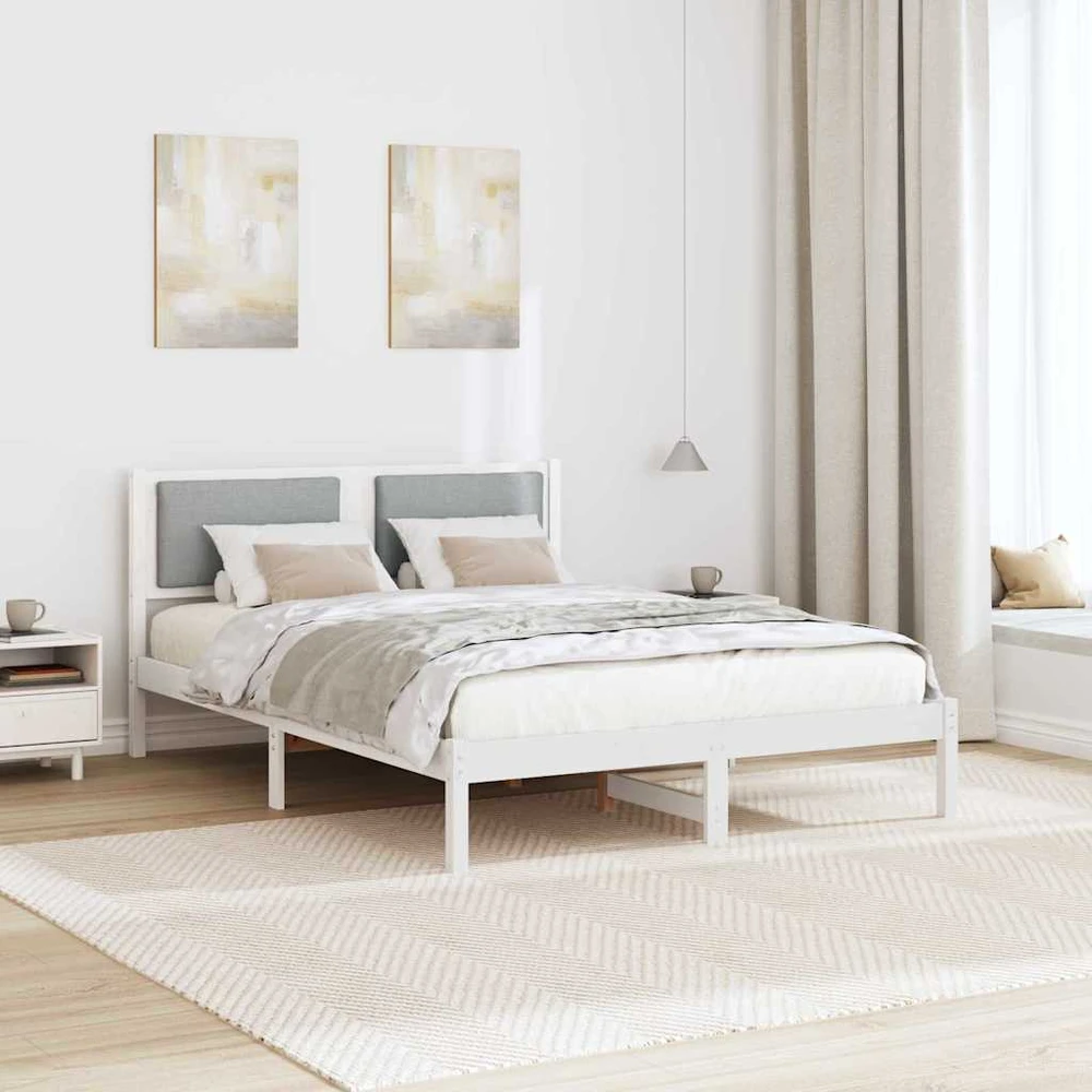 Lovos rėmas Šviesiai pilka 140 x 200 cm Kietos pušies mediena