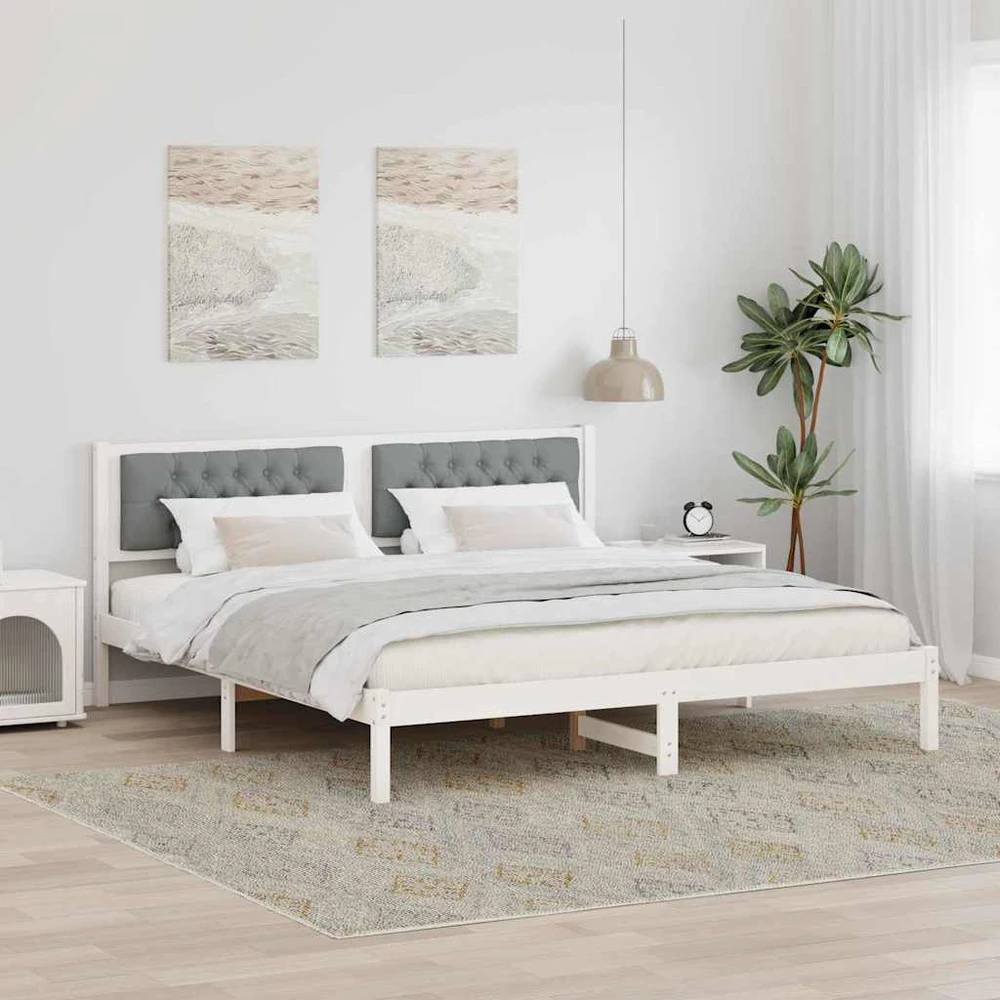 Lovos rėmas Šviesiai pilka 160 x 200 cm Kietos pušies mediena
