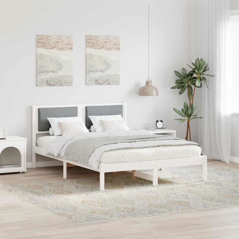 Lovos rėmas Šviesiai pilka 160 x 200 cm Kietos pušies mediena