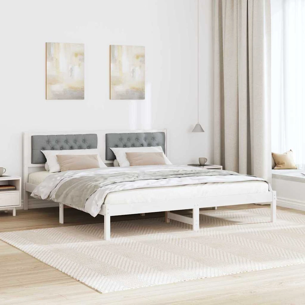 Lovos rėmas Šviesiai pilka 160 x 200 cm Kietos pušies mediena