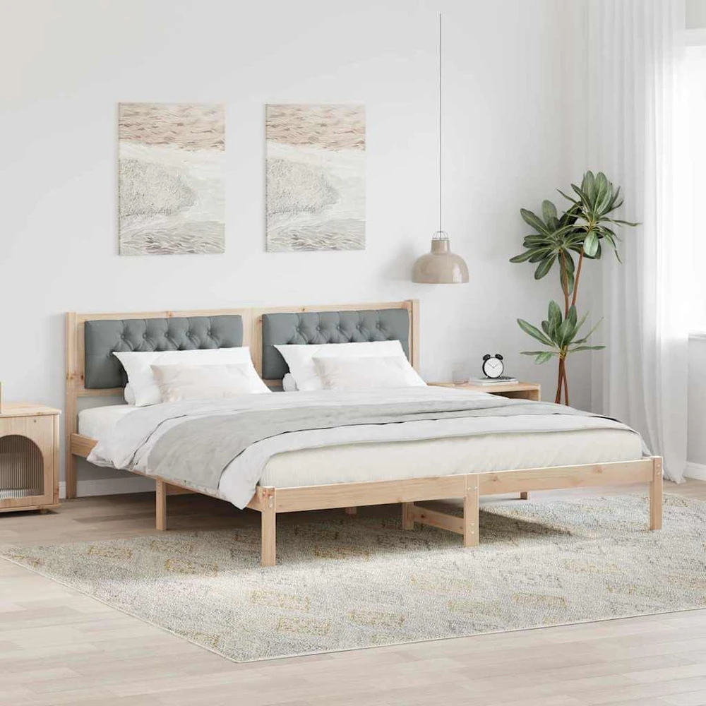 Lovos rėmas Šviesiai pilka 160 x 200 cm Kietos pušies mediena