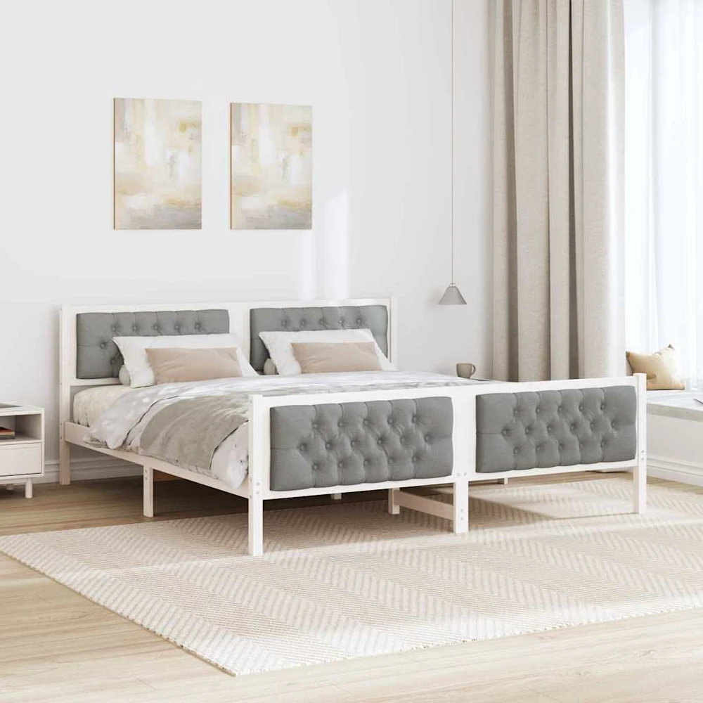 Lovos rėmas Šviesiai pilka 160 x 200 cm Kietos pušies mediena