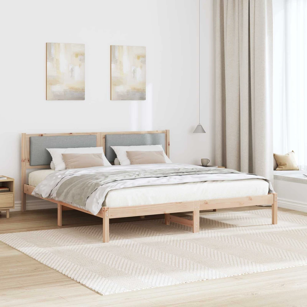 Lovos rėmas Šviesiai pilka 180 x 200 cm Kietos pušies mediena
