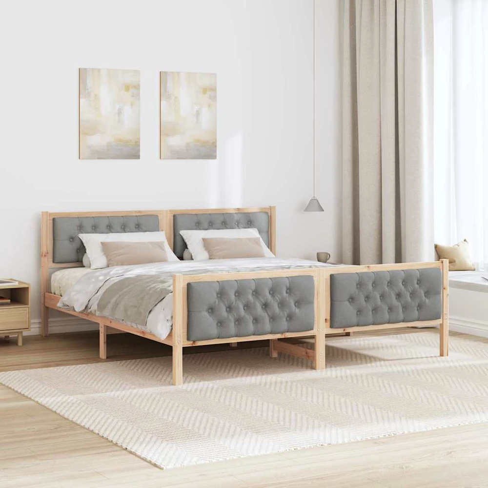 Lovos rėmas Šviesiai pilka 180 x 200 cm Kietos pušies mediena