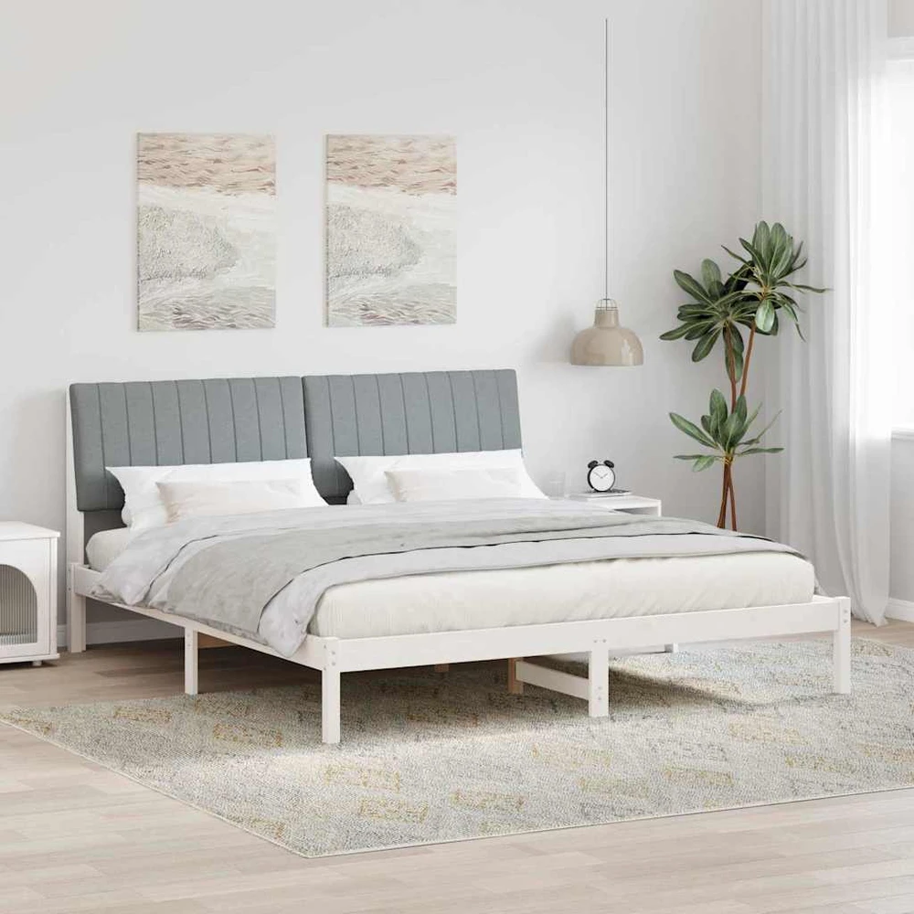 Lovos rėmas Šviesiai pilka 180 x 200 cm Kietos pušies mediena