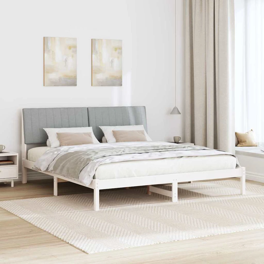 Lovos rėmas Šviesiai pilka 180 x 200 cm Kietos pušies mediena